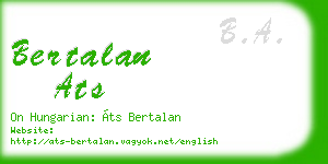 bertalan ats business card