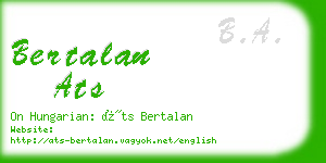 bertalan ats business card